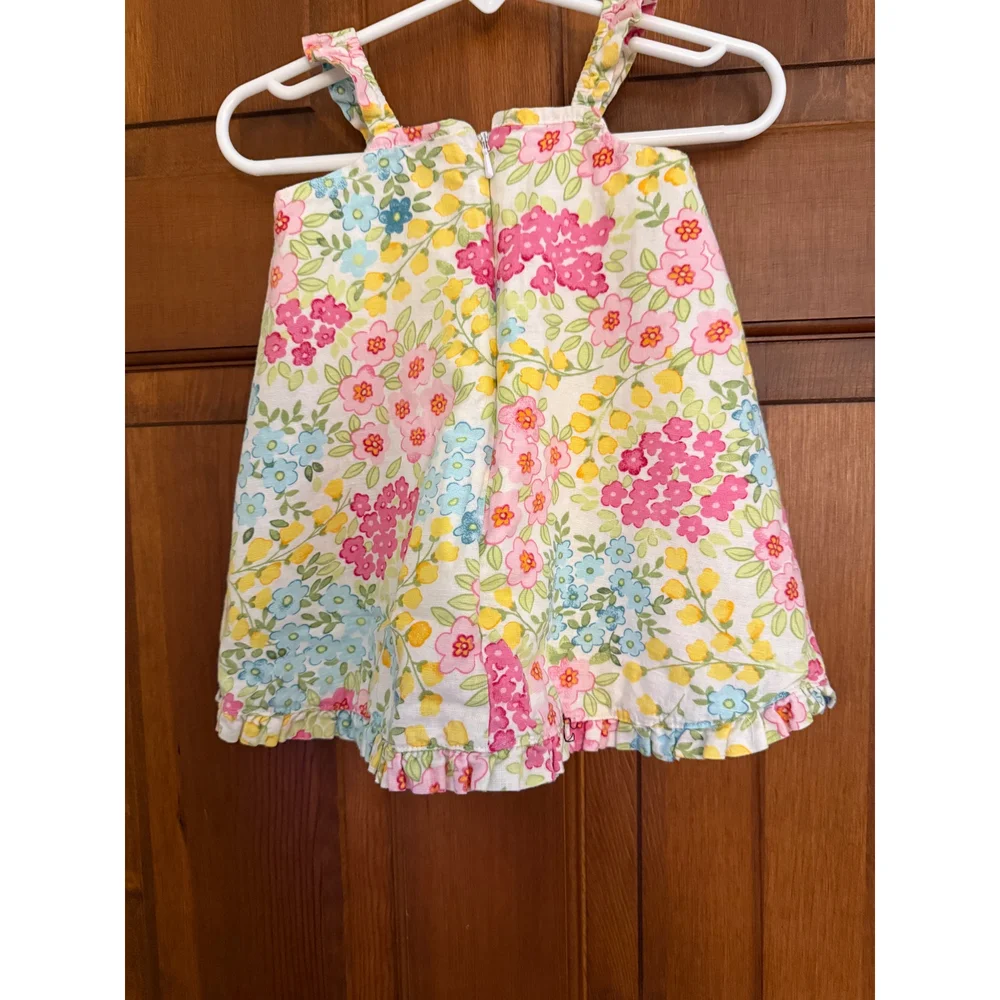 GAP Baby Linen Blend Floral Dress Girls 3-6m Lined Classic‎ Summer Beach Party